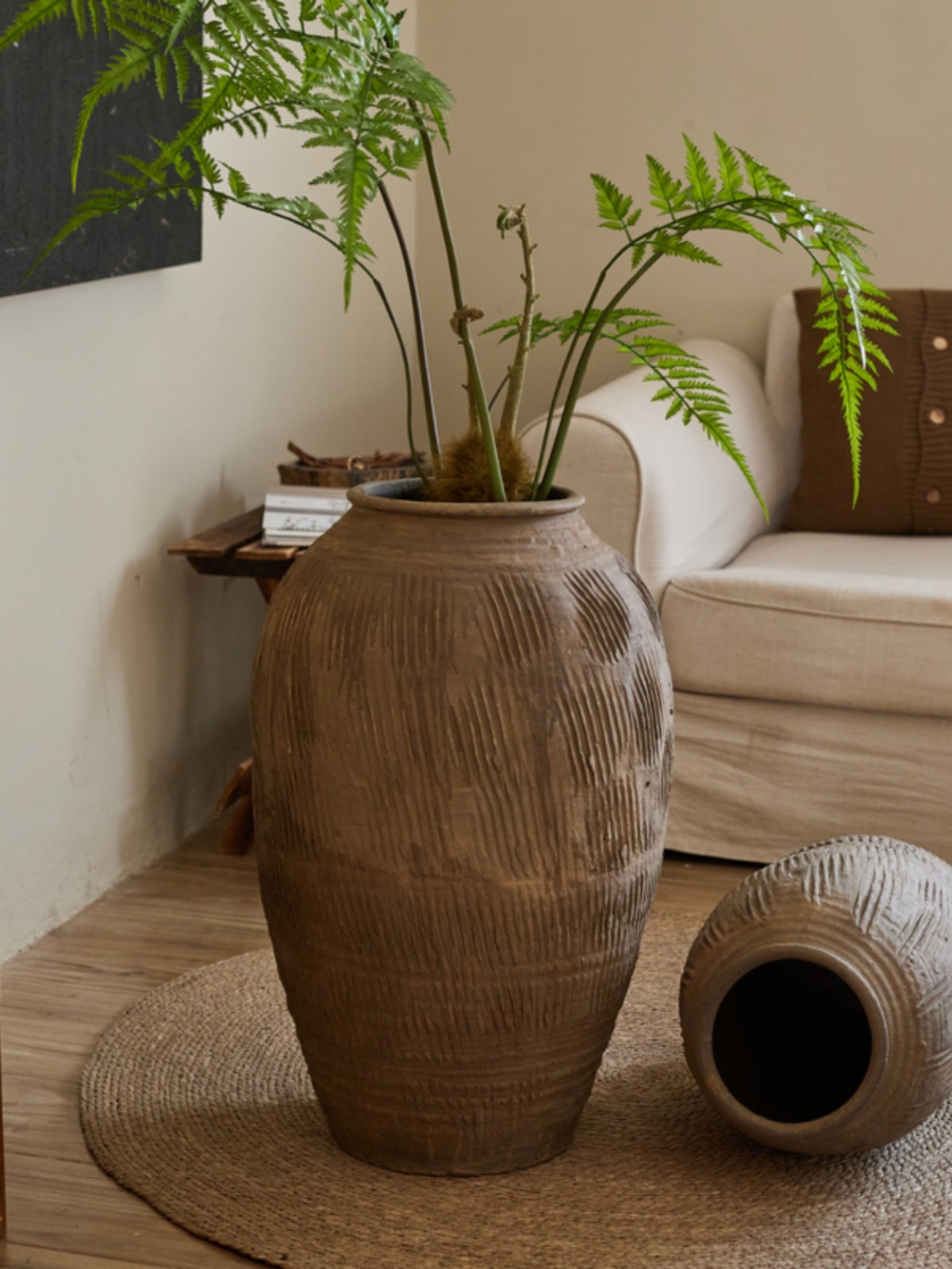 Centerpiece Vase Tall - Retro Vintage Büyük Terakota Çiçek Vazosu