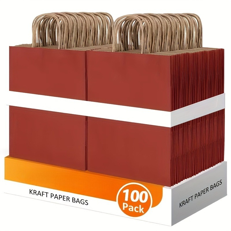 Wedding Supply Shops - 100 adet Kırmızı Kağıt Hediye Çantası,