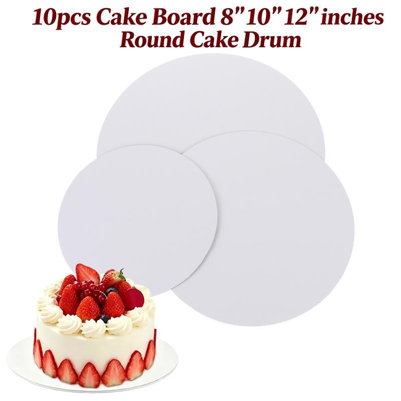 Wedding Supply Shops - Beyaz 10 adet Yuvarlak Pasta Tabanları