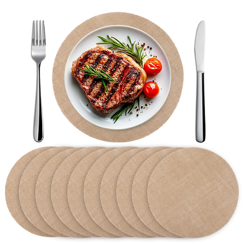 Wedding Supply Rentals - 10/20 adet yuvarlak çuval bezi Placemats
