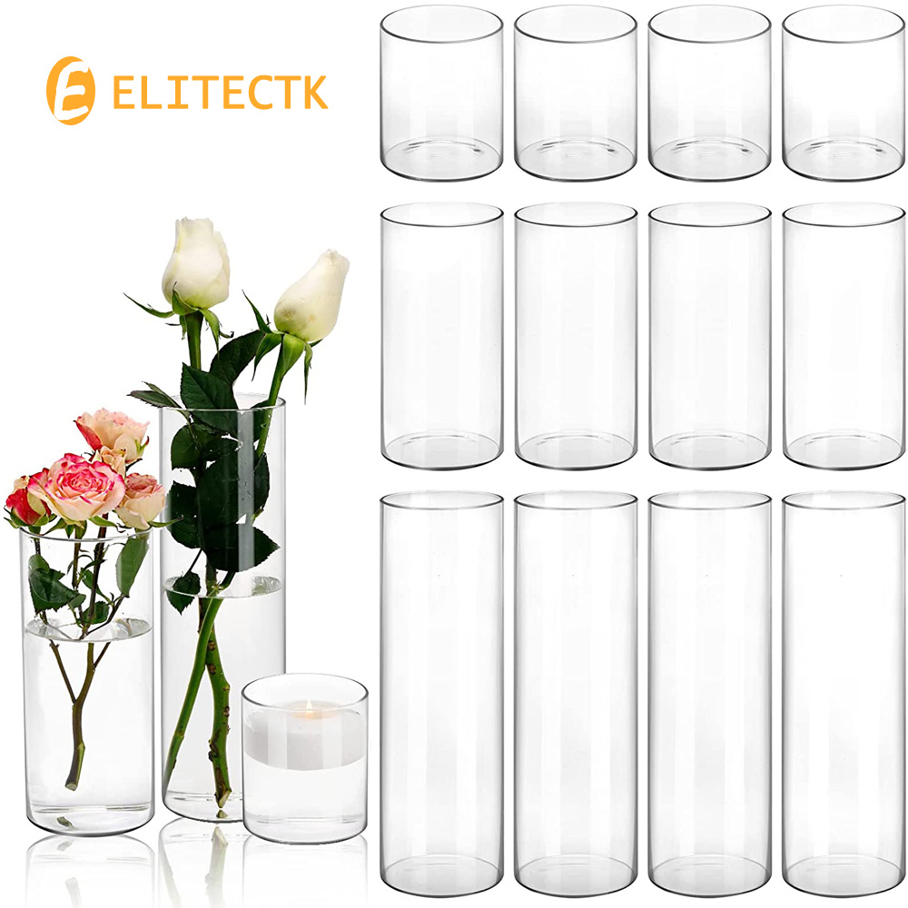 Centerpiece Vase Tall - Cam silindir vazo Hurricane mumluk temizle