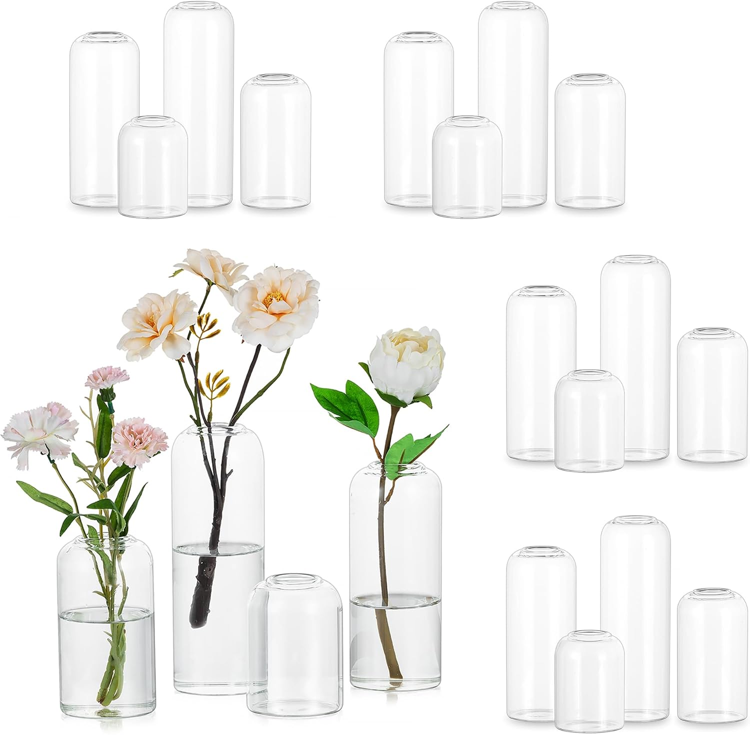 Centerpiece Vase Tall - Hewory Cam Çiçek Vazoları: 20 Adet