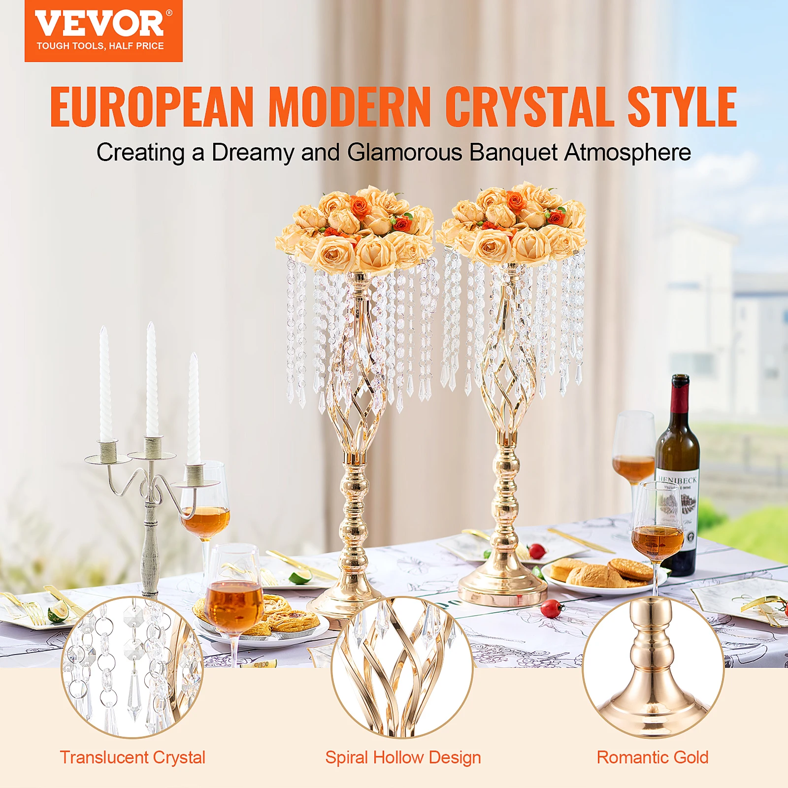 VEVOR uzun boylu kristal düğün - Centerpiece Vase Tall incelemesi ve fiyatı