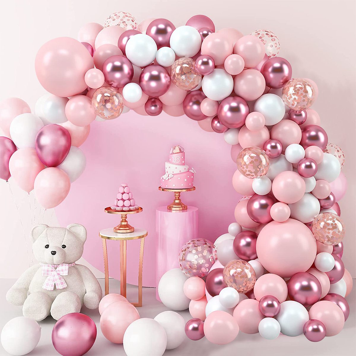 Pembe Macaron Balonlar Garland - Wedding Supply Kit incelemesi ve fiyatı