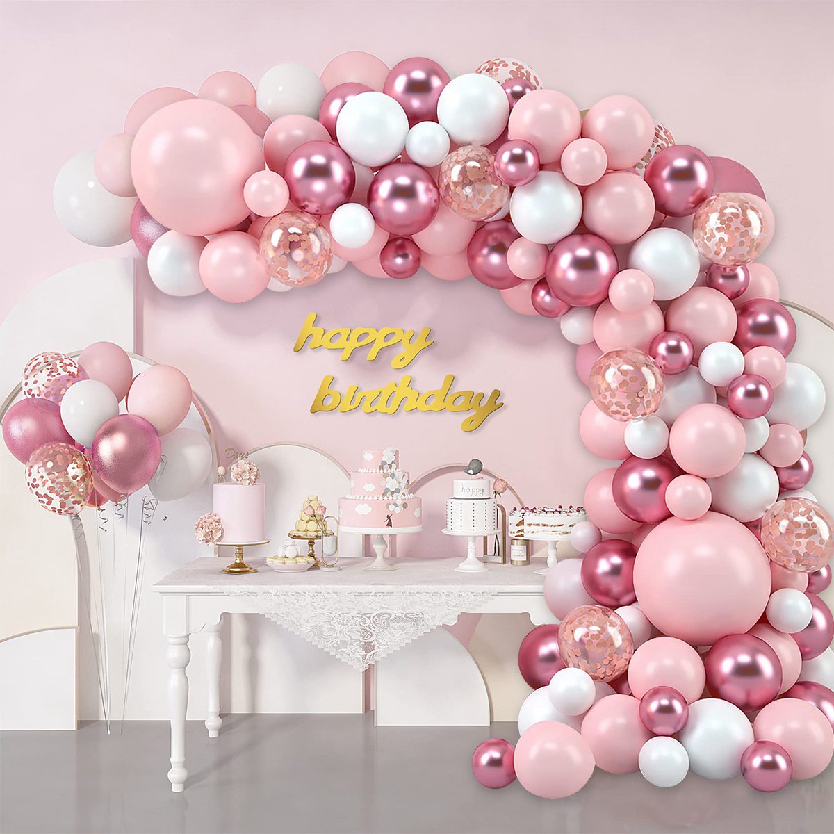 Pembe Macaron Balonlar Garland - Wedding Supply Kit incelemesi ve fiyatı