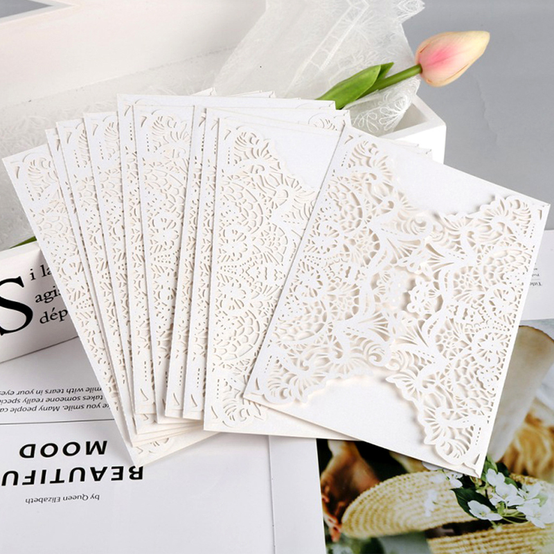 50 adet/lot Beyaz Lazer Kesim  - Wedding Supply Business incelemesi ve fiyatı