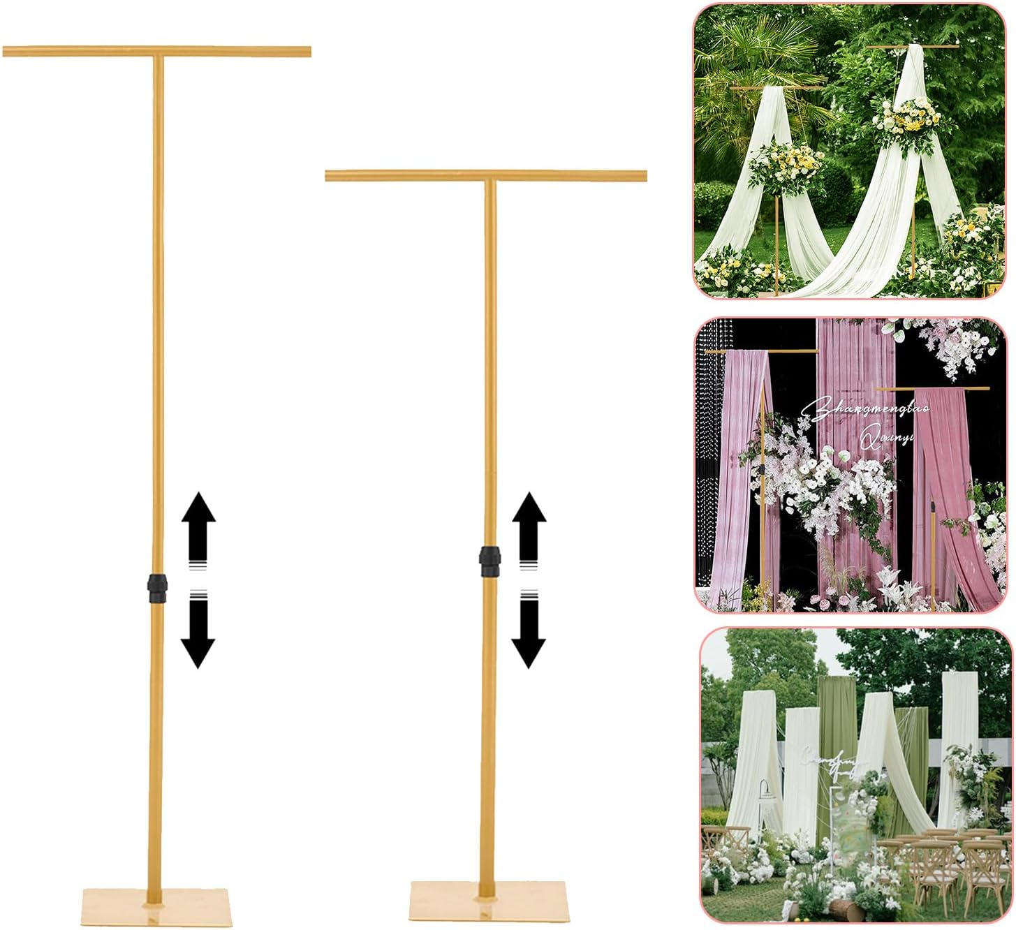 4 adet Altın 8FT Arka Plan Sta - Wedding Support incelemesi ve fiyatı