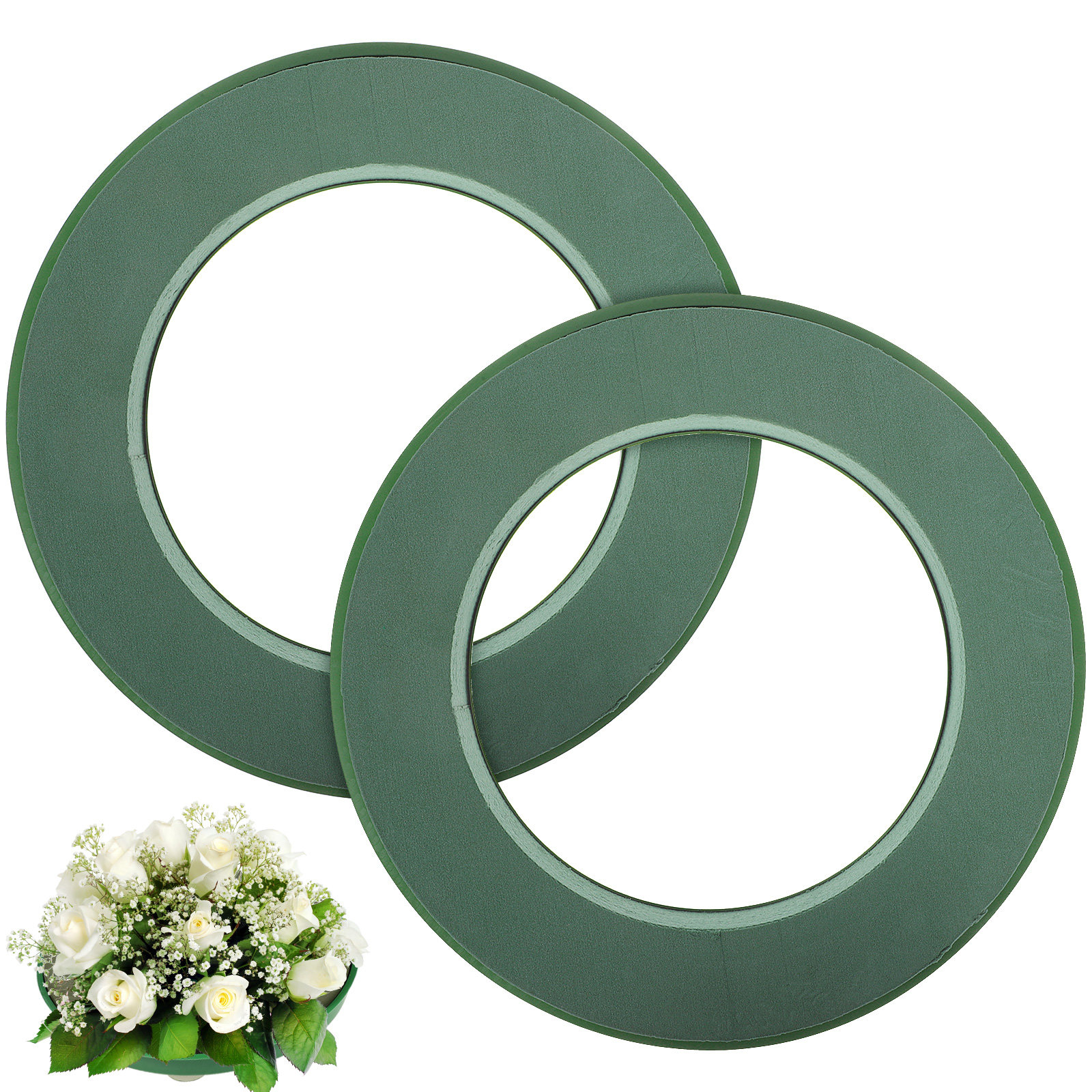 2 Adet Yeşil Çiçek Köpük Halka - Wedding Supply Decor incelemesi ve fiyatı